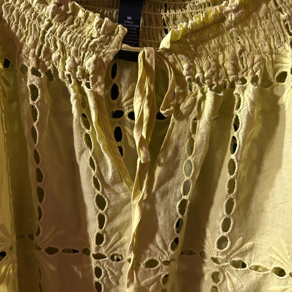 INC International Concepts Lemon Yellow Eyelet tunic and matching tank top - 16 - Picture 2 of 6